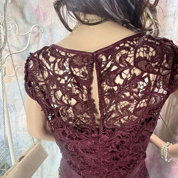 📌Adrianna Papell Rich Illusion Lace Formal - Evening -Mother Bride/ Groom Gown - Picture 8 of 16